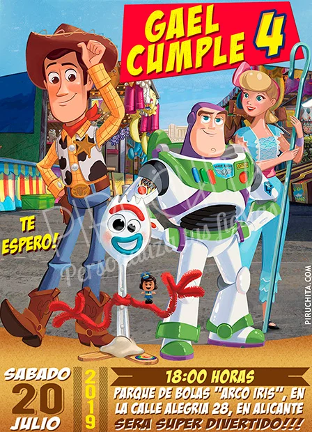 Invitación cumpleaños Toy Story #02