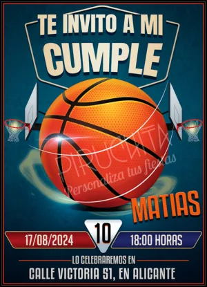 Invitación cumpleaños de Baloncesto