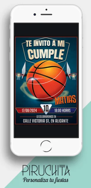 Invitación cumpleaños de Baloncesto